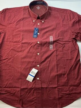 Dockers Men's Button-Down Shirt in Deep Red